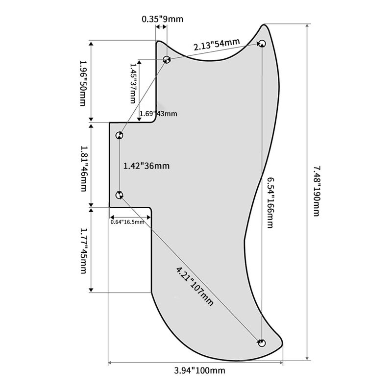 Homeswitch logyues Guitar Pickguard Three-layer Black Plastic Pickguard Replacement for SG Guitar High-pressure Easy to Install and Replace - Image 5